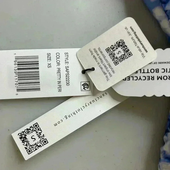 Sanctuary Women's Blue Tie Dye Halter Poolside One Piece Swimsuit XS NWT - Picture 6 of 6